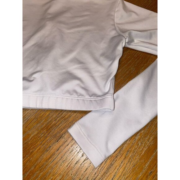 White Mock Neck Long Sleeve Crop Top With Zipper - Picture 3 of 6